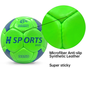 Balón de <span class=keywords><strong>Balonmano</strong></span> de Cuero PU Tamaño 1/2/3 Azul+Amarillo con Logotipo Personalizado Disponible Guangzhou H Sports Beach - Product Image 6