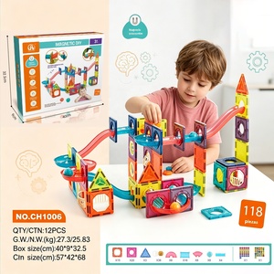 Piste <span class=keywords><strong>de</strong></span> billes <span class=keywords><strong>magnétique</strong></span> créative <span class=keywords><strong>de</strong></span> 7,5 cm, 52-145 pièces, blocs <span class=keywords><strong>de</strong></span> <span class=keywords><strong>construction</strong></span>, circuit <span class=keywords><strong>de</strong></span> billes, jouets éducatifs pour enfants, ensemble <span class=keywords><strong>de</strong></span> <span class=keywords><strong>construction</strong></span> STEM - Product Image 2