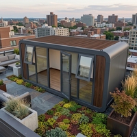 Villa en aluminium insonorisée et imperméable, style capsule Apple, maison préfabriquée de luxe avec fenêtre panoramique en verre et salle de bain complète