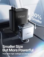 LISEN 65W Einziehbares Auto-USB-Ladegerät Dual-Port Schnellladung Typ-C Kabel Mobiler Auto-Steckdosenadapter für 12V 24V Auto iPhone 18 17