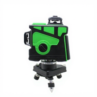 Niveau laser rotatif 3D 12 lignes 360° auto-nivelant, faisceau laser vert avec trépied