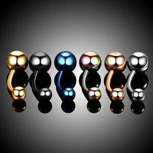 14g thép không gỉ đôi bóng bên ngoài ren rốn vòng sexy bụng nút vòng cơ thể piercing đồ trang sức - Product Image 6