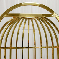 Fauteuil de salle à manger en forme de cage à oiseaux en acier inoxydable doré, style hôtel, fauteuil de détente, fauteuil individuel
