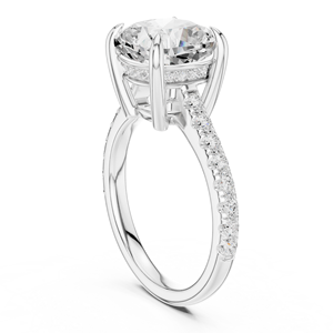 แหวนเพชรทองคำขาวเพาะเลี้ยงคุณภาพสูงสำหรับผู้หญิง ดีไซน์หรูหรา วัสดุทอง 10Kt 14Kt 18Kt 22Kt เหมาะสำหรับเป็นของขวัญวันครบรอบแต่งงาน - Product Image 3