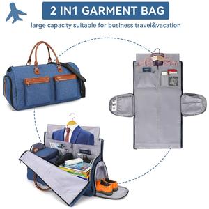 Bolsa de Viaje Plegable Impermeable para Trajes de <span class=keywords><strong>Hombre</strong></span> con Logotipo Personalizado, Bolsa de Lona Resistente para Equipaje de Negocios, Bolsa de Ropa de Cuero de Lujo - Product Image 3