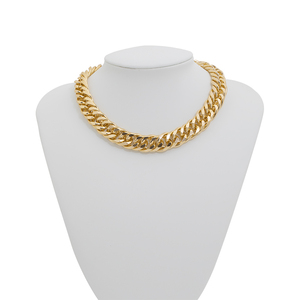 Collana girocollo a catena piatta per clavicola piatta in oro bombastico in lega Choker da donna - Product Image 1