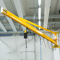 Grue à flèche murale à faible hauteur de levage 1,5T, bras articulé compact pour atelier à plafond bas et levage en sous-sol