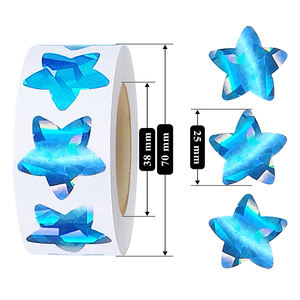 Autocollants étoiles dorées holographiques imperméables, autocollants laser récompense pour fournitures scolaires et décoration DIY - Product Image 2