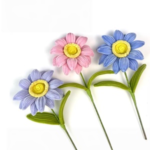 YOPIN-570 Limpiapipas <span class=keywords><strong>de</strong></span> Chenilla Hechos a Mano al por Mayor, Girasoles Coloridos <span class=keywords><strong>de</strong></span> Tallo Único para Decoración del Hogar, Bodas, Navidad, Regalos Festivos - Product Image 2