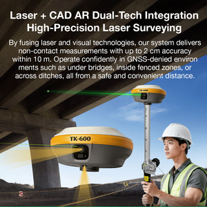 เครื่องรับสัญญาณเลเซอร์ RTK รุ่นใหม่ล่าสุด Toptech TK-600 GPS GNSS RTK 1408 ช่องสัญญาณ IMU สำหรับงานสำรวจด้วยเลเซอร์ พร้อมคอนโทรลเลอร์ P8III และซอฟต์แวร์ Fixpad - Product Image 6
