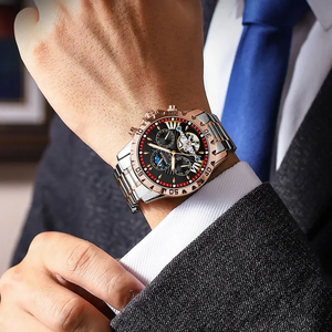 NUOVO POEDAGAR 1410 <span class=keywords><strong>Orologi</strong></span> da <span class=keywords><strong>Uomo</strong></span> <span class=keywords><strong>Automatici</strong></span> in <span class=keywords><strong>Acciaio</strong></span> Inossidabile Luminosi Impermeabili Meccanici - Product Image 5