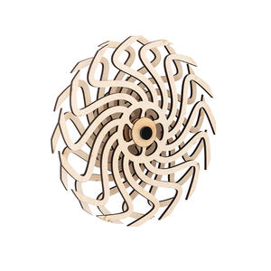 Patung Kinetik Kayu Baru Bentuk Kincir Angin, Seni Ukiran Dinding untuk Rumah dan Ruang Tamu, Dekorasi Gantung Dinding yang Aman - Product Image 1