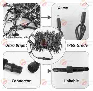 Guirnalda de Luces LED Impermeables IP65 H03RN-F, Cable de Goma de 10 Metros, 100 LED, 4 Temperaturas de Color, Control Inalámbrico, para Exteriores, Navidad, Bodas - Product Image 3