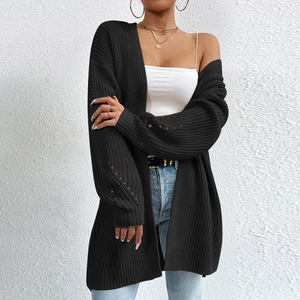 D&M Cardigan en <span class=keywords><strong>tricot</strong></span> pour <span class=keywords><strong>femme</strong></span>, ample, mi-long, décontracté, à motif géométrique, pour l'automne - Product Image 2