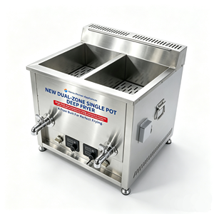 Friggitrice Professionale Hansu 30L a Doppio Serbatoio GPL con Doppia Cesta e Sistema di Scarico Olio per Ristoranti Affollati - Product Image 1