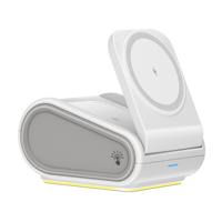 Soporte Plegable Magnético 3 en 1, Estación de Carga Inalámbrica de 15W, Soporte Multifuncional para Teléfono, Reloj Inteligente, Tabletas y Dispositivos Inteligentes