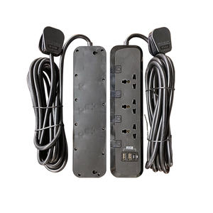 Protector de Sobretensión con <span class=keywords><strong>Enchufe</strong></span> <span class=keywords><strong>Plano</strong></span>, Barra de Alimentación con Puerto USB C, 3 m, 10 A, 3 Tomas, 2 Puertos - Product Image 1