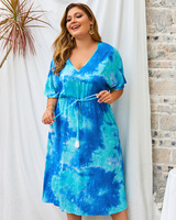 Robes de printemps grande taille Robe décontractée de couleur vive pour femme grande taille