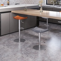 [En stock] Tabouret de bar réglable en hauteur, gain de place, avec structure en acier inoxydable de luxe léger