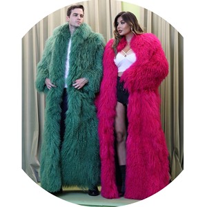 <strong>Floor</strong> <strong>Length</strong> Women and Men Mongolian Long Hair Sheep Fur <strong>Coat</strong> - Product Image 4