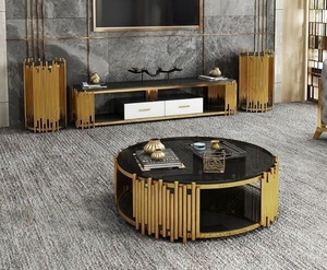 Meuble de salon <span class=keywords><strong>en</strong></span> verre trempé noir avec tiroirs pour téléviseur de 85 <span class=keywords><strong>pouces</strong></span>, 1 pièce pour salon - Product Image 5