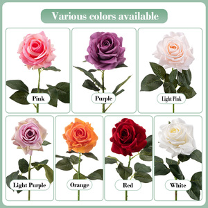 Roses artificielles réalistes au toucher naturel, 65 cm, en soie douce, fleurs artificielles pour mariage, remise de diplôme, fête des mères, Saint-Valentin - Product Image 3