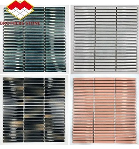 Piastrella in Vetro Marrone Smaltato con Strisce di Legno Stile <span class=keywords><strong>Kit</strong></span> <span class=keywords><strong>Kat</strong></span>, Design Moderno, Spessore 6mm, Garanzia 3 Anni, Fornitura Diretta dalla Fabbrica per Mosaici Interni/Esterni - Product Image 6