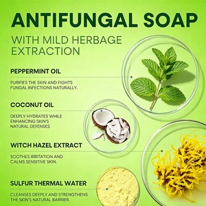 Jabón Sólido Antifúngico con Aceite de Menta, Alivio 6 Veces Más Rápido para Pie de Atleta, Picazón en la Rodilla, <span class=keywords><strong>Tiña</strong></span>, Limpieza Corporal Herbal Natural OEM - Product Image 2