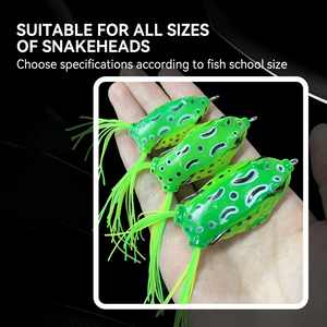 Esca Classica a Forma di Rana, Esca per Pesca a Mosca, Set di Rane Bioniche, Esca Artificiale Nera Specializzata per Lanci Lunghi - Product Image 2