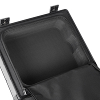 Valise cabine 18 pouces rouge moucheté personnalisée avec roulettes pivotantes et double verrouillage en fibre de carbone