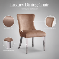 Chaise de salle à manger en velours rembourrée avec pieds en métal, style moderne, pour restaurant, hôtel, maison, mobilier de salle à manger
