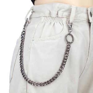 Cadena de cintura Yueli de aleación de zinc con eslabones tipo caja y púas color bronce, doble anillo, para uso diario, estilo hip hop - Product Image 4