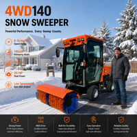 Balayeuse à neige 4x4 de 25 CV, machine à déneiger de 1400 mm pour le nettoyage des cours d'usine et des entrepôts