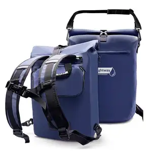 Bicycle Bag For Pannier Rack 3-in-1 Backpack Shoulder Bag 100% Waterproof PVC-Free With Removable Laptop Bag
