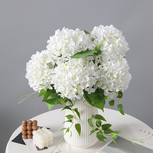 Ramo de Flores Artificiales de Hortensia Princesa de Lujo, Blanco, Rosa y Azul, Impresión 3D en Plástico y Seda, Decoración Floral para el Hogar - Product Image 4