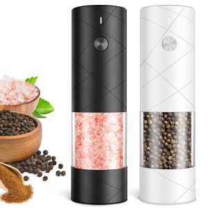 USB Powered Rechargeable Plastic Salt <strong>Pepper</strong> <strong>Grinder</strong> Set <strong>Large</strong> Capacity Food Grade Material Multifunctional <strong>Grinder</strong> for BBQ - Product Image 1