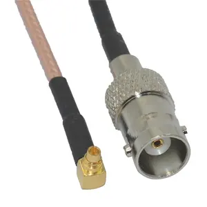 Fabrika toptan RF yüksek frekanslı kablo MMCX-JW/BNC-K BNC dişi MMCX viraj erkek 10CM RG316 kablo