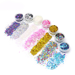 Venta al por mayor cosmética <span class=keywords><strong>cara</strong></span> cuerpo pelo brillo pila a granel mezclado holográfico oro grueso brillo <span class=keywords><strong>para</strong></span> Decoración - Product Image 2