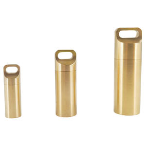 Botella de Medicamentos Táctica y Duradera para Exteriores, Llavero de Latón, Mini Contenedor de Pastillas Impermeable para Primeros Auxilios - Product Image 1