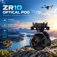 Drone professionnel ZR10 avec pod optique, caméra à cardan 3 axes, suivi d'objets par IA, imagerie EO/IR pour cartographie et inspection par drone, OEM ODM