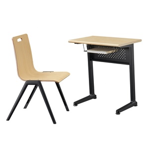 Conjunto de <span class=keywords><strong>Silla</strong></span> y Escritorio Escolar Moderno con Asiento de Madera de Haya, Estructura de Acero, Garantía de 3 Años, Mecanismo de Gravedad <span class=keywords><strong>para</strong></span> Uso Comercial - Product Image 3