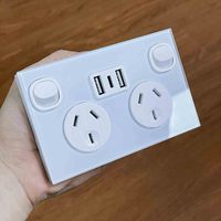 Placa de Vidrio Australiana con Certificación SAA, Interruptor Doble GPO, Enchufes Eléctricos Australianos, Tomacorriente de Pared con USB