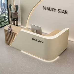 Mostrador de Recepción Moderno de MDF para Salón de Belleza, Tienda de Ropa, Centro de Capacitación, Hoteles, Edificios de Oficinas, con Luz LED - Product Image 1