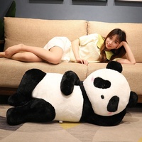 Peluche Panda Réaliste Certifiée CE/CPC, Coussin Doux, Jouet en Peluche, Décoration pour la Maison et Compagnon pour Enfants