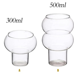 Gobelet en <span class=keywords><strong>verre</strong></span> borosilicate de haute qualité 300/500 ml, transparent, en forme de <span class=keywords><strong>gourde</strong></span>, à paroi simple, pour bar, idéal pour les glaces - Product Image 2