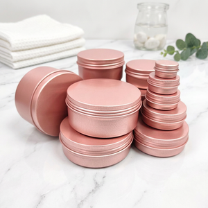 Cylinder Aluminum Tin Screw Cap <b>Matte</b> Pink Food Grade Blush Containers Empty Tin Cans - Product Image 1