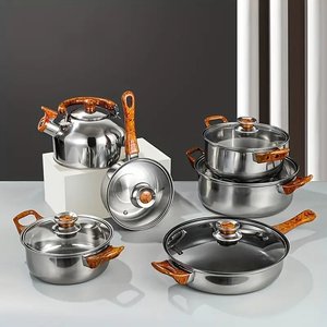 <span class=keywords><strong>Set</strong></span> di <span class=keywords><strong>pentole</strong></span> da cucina antiaderente di Design moderno da 6 pezzi con manico staccabile a <span class=keywords><strong>induzione</strong></span> compatibile con <span class=keywords><strong>pentole</strong></span> in metallo sostenibile <span class=keywords><strong>Set</strong></span> di <span class=keywords><strong>pentole</strong></span> - Product Image 1