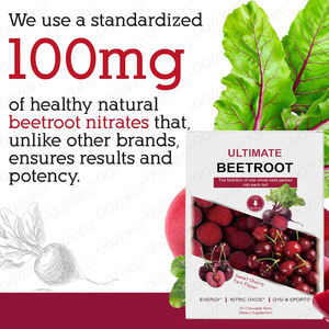 Fabricant ULTIMATE BEET ROOT Tarte à mâcher extrait de racine de betterave <span class=keywords><strong>cerise</strong></span> douce Vitmain C pour adulte pré-entraînement Boost Energy - Product Image 3