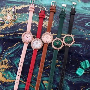 2025 montre à quartz étanche à diamants atmosphériques élégants ronds de grande valeur affaires en cuir simple or rose - Product Image 5