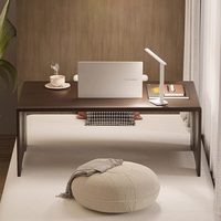 Bureau d'ordinateur portable pliable en bois massif avec surface en bois de caoutchouc pour dortoirs étudiants - Bureau d'étude portable pour chambre à coucher